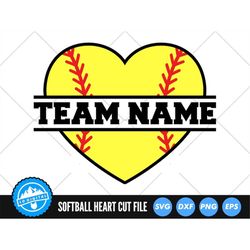 softball heart frame svg | sports mom cut files | softball heart | softball monogram svg | softball name frame clip art