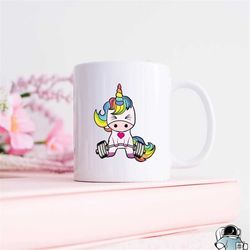 unicorn mug, unicorn gym mug, unicorn weightlifting, weightlifting mug, fitness mug, unicorn coffee mug, workout mug, fu