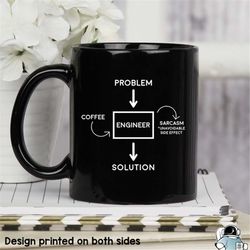 engineer coffee mug, engineer mug, engineering mug, engineer gift, engineering student gift, engineer black mug, compute