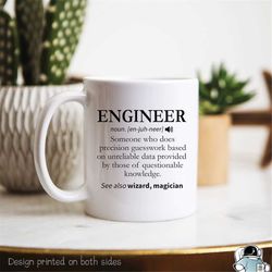 engineer definition coffee mug  mechanical engineering birthday gifts for him or her