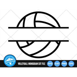 volleyball monogram svg files | volleyball split name frame cut files | volleyball monogram vector files | volleyball cl