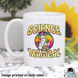 unicorn science mug, unicorn mug, science teacher, teacher gift, scientist gift, scientist mug, teacher coffee mug, biol