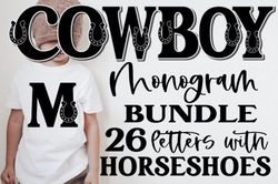 cowboy monogram bundle svg horseshoe svg