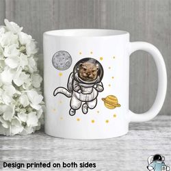 otter space mug, otter mug, astronaut mug, outer space mug, space gifts, astronaut gift, otter art, otter gifts, otter c