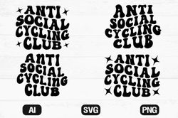 anti social cycling club bundle svg file