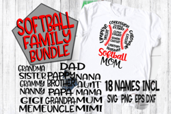 softball family bundle svg mom svg