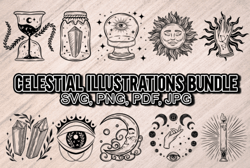 celestial illustrations bundle svg