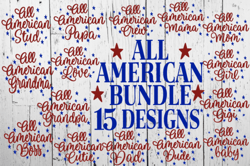 all american bundle svg 15 designs