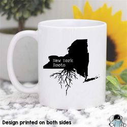 new york mug, new york gift, new york map, new york coffee mug, ny state mug, new york state roots mug, new york roots