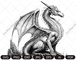 dragon svg, dragon detailed, dragon clipart, dragon vector, chinese dragon svg, fantasy dragon svg, asian dragon svg