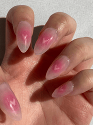 pink aura blush heart press on nails/fake nails/luxury long nails