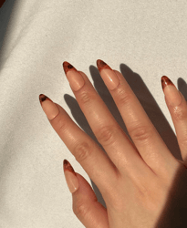 french tip tortoise shell press on nails/fake nails/luxury long nails