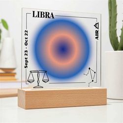 libra zodiac aura, libra zodiac, zodiac libra, acrylic plaque, libra constellation, libra astrology gift