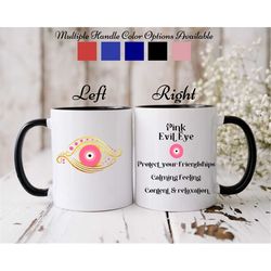 pink evil eye mug, turkish evil eye, evil eye cup, evil eye pink