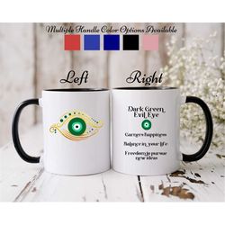 green evil eye mug, evil eye gift, evil eye protection mug, 11oz coffee mug