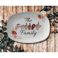 asl decor, sign language gifts, platter personalized, asl gifts