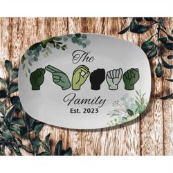 personalized platter, asl name, asl wedding gift, sign language gift, name platter