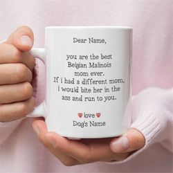 personalized belgian malinois mom gift, belgian malinois mom, belgian malinois mug, belgian malinois gift for women, bel