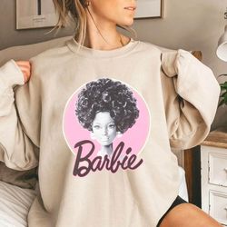 barbie afro sweatshirt, black barbie shirt, barbie