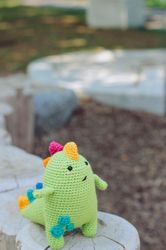 crochet  patterns  toys mr. pistachio the dinosaur downloadable pdf, english