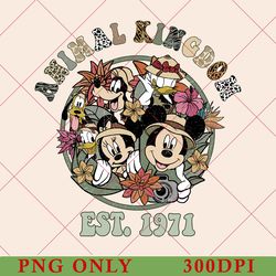 retro disney animal kingdom est 1998 png 300dpi, disney mickey safari png, vintage safari mode png, disney family png