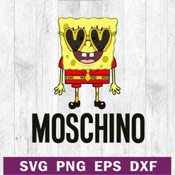 spongebob squarepants moschino svg, moschino svg, spongebob squarepants svg png dxf