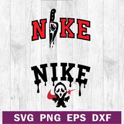 ghostface scream nike logo svg, ghostface nike svg, scream horror movie svg png dxf