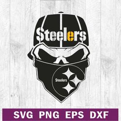 pittsburgh steelers skull mask svg, steelers logo svg, steelers football team logo svg png dxf file