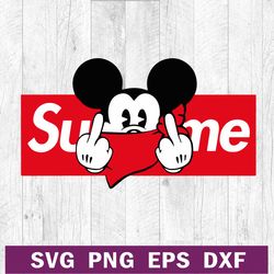 mickey disney supreme fuck hand svg, supreme disney logo svg, mickey fuck hand svg png dxf