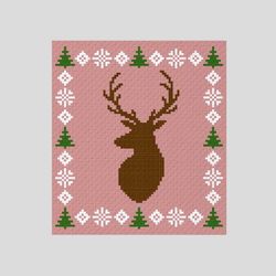 crochet c2c reindeer graphgan blanket pattern pdf download