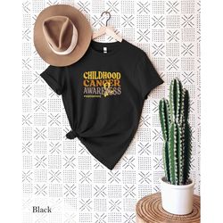 gold cancer awareness t-shirt, childhood cancer awareness shirt, gold ribbon shirt, we wear gold, cancer support shirt,