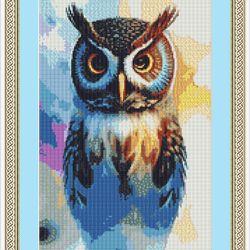 owl cross stitch pattern  instant pdf download - owl  cross stitch pattern - bird cross stitch pattern