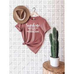 sunshine mixed with a little hurricane t-shirt, beach graphic tee, hurricane shirt, sunshine shirt, vacation shirt, beac