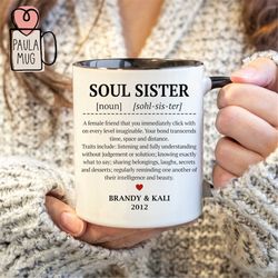 personalized sister mug, soul sister definition mug, friendship mug, best friend gift, bestie mug, friendship quote, sou