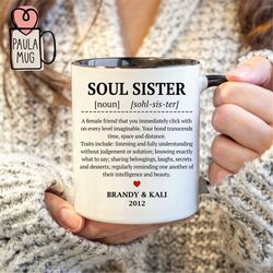 personalized sister mug, soul sister definition mug, friendship mug, best friend gift, bestie mug, friendship quote, sou