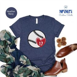 custom baseball number, baseball ball shirt, baseball heart tee, baseball mom shirt, baseball number shirt, baseball sea