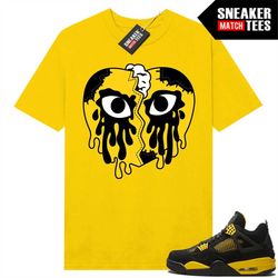 thunder 4s shirts to match sneaker match tees yellow 'crying heart v2'