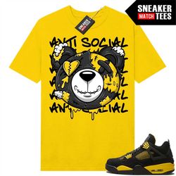 thunder 4s shirts to match sneaker match tees yellow 'anti social bear'