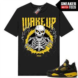 thunder 4s shirts to match sneaker match tees black 'wakeup'
