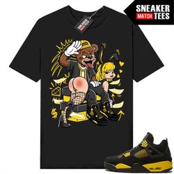 thunder 4s shirts to match sneaker match tees black 'bunny slap'
