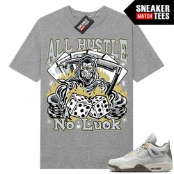 craft 4s shirts to match sneaker match tees heather grey 'all hustle no luck'