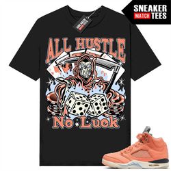 dj khaled 5s to match sneaker match tees black 'all hustle no luck'