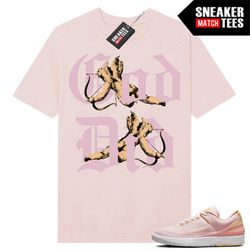 seersucker 2s shirts to match sneaker match tees light pink 'god did'