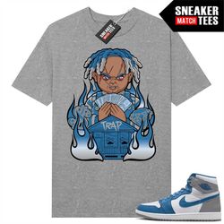 true blue 1s shirts to match sneaker tees heather grey 'trap chucky'