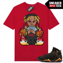 citrus 7s to match sneaker match tees red 'trap chucky'