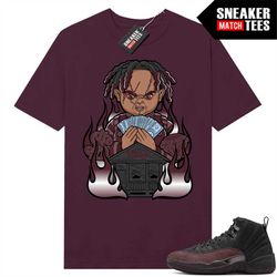 amm black burgandy 12s shirts to match sneaker match tees maroon 'trap chucky'