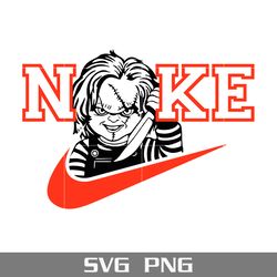 chucky nike logo svg, nike logo svg, chucky horror svg, nike halloween svg, png digital file