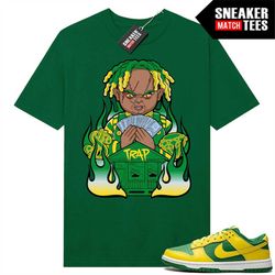 reverse brazil dunk low to match sneaker match tees green 'trap chucky'