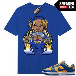 ucla dunk low to match sneaker match tees royal 'trap chucky'