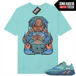 yeezy 700 faded azure to match sneaker match tees tiffany 'trap chucky'